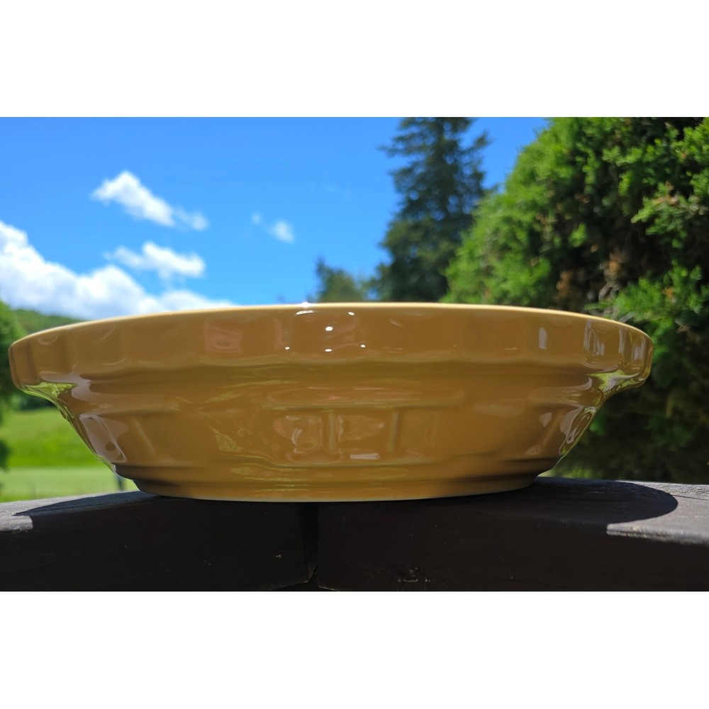 Longaberger Pottery Woven Traditions Yellow 10" Pie Baking Dish